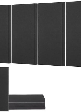 4 PCS Acoustic Panels, 2 inch Thick 23.6 x 11.8 inch Fiberglass Sound Absorbing Panels, Self-adhesive Soundproof Wall Boards, for Studios, Office, Home Theater,Meeting Room, Black