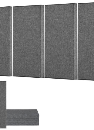 4 PCS Acoustic Panels, 2 inch Thick 23.6 x 11.8 inch Fiberglass Sound Absorbing Panels, Self-adhesive Soundproof Wall Boards, for Studios, Office, Home Theater,Meeting Room, Gray