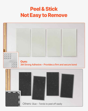 4 PCS Acoustic Panels, 2 inch Thick 23.6 x 11.8 inch Fiberglass Sound Absorbing Panels, Self-adhesive Soundproof Wall Boards, for Studios, Office, Home Theater,Meeting Room, Beige