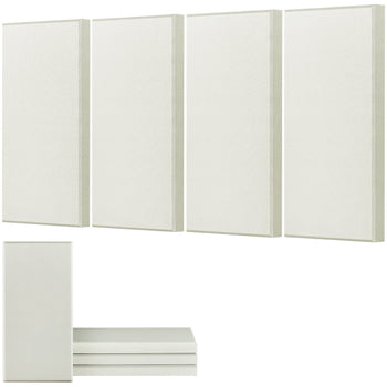 4 PCS Acoustic Panels, 2 inch Thick 23.6 x 11.8 inch Fiberglass Sound Absorbing Panels, Self-adhesive Soundproof Wall Boards, for Studios, Office, Home Theater,Meeting Room, Beige
