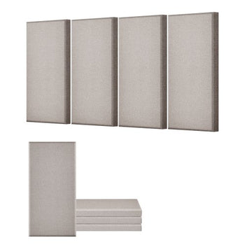 4 PCS Acoustic Panels, 2 inch Thick 23.6 x 11.8 inch Fiberglass Sound Absorbing Panels, Self-adhesive Soundproof Wall Boards, for Studios, Office, Home Theater,Meeting Room, Camel