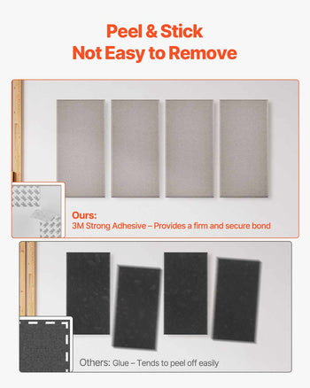 4 PCS Acoustic Panels, 2 inch Thick 23.6 x 11.8 inch Fiberglass Sound Absorbing Panels, Self-adhesive Soundproof Wall Boards, for Studios, Office, Home Theater,Meeting Room, Camel