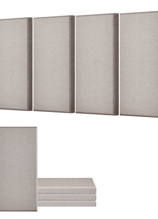 4 PCS Acoustic Panels, 2 inch Thick 23.6 x 11.8 inch Fiberglass Sound Absorbing Panels, Self-adhesive Soundproof Wall Boards, for Studios, Office, Home Theater,Meeting Room, Camel
