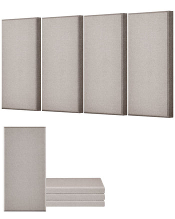 4 PCS Acoustic Panels, 2 inch Thick 23.6 x 11.8 inch Fiberglass Sound Absorbing Panels, Self-adhesive Soundproof Wall Boards, for Studios, Office, Home Theater,Meeting Room, Camel