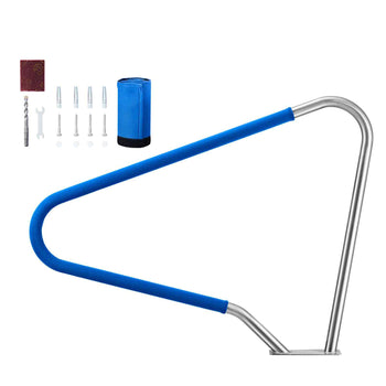 Pool Rail, 48 x 36 inch Pool Handrail, 220 lbs Load Capacity Heavy Duty 304 Stainless Steel Swimming Handrail, Detachable Nonslip Sleeve, Rich Accessories, for Poolside, Water Parks, Spa Centers