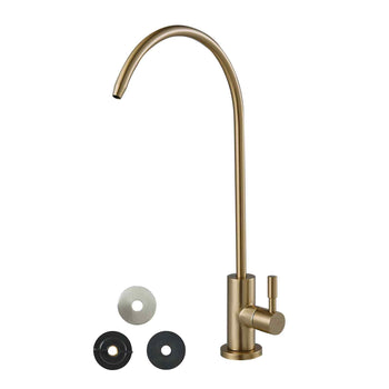 Stainless Steel Faucet, Lead-Free Water Purifier Faucet, Filter Water Faucets With Solid Brass Valve, Anti-Rust & Durability Ro Water Faucets For Kitchen, Bar Counter, Cafe Shop, Brushed Gold
