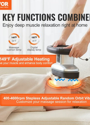 Chiropractic Massager, 400-4600rpm Variable Speed Professional Vibrating Massager, Handheld Chiropractic Orbital Body Massager for Back, Neck, Shoulder Muscle Relief
