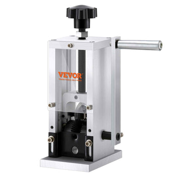 VEVOR stainless steel manual tube crimper, durable, sleek silver design with ergonomic handle for easy operation.