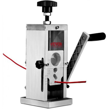 Hand-Operated Wire Stripper, 0.06''-1.5'' Cable Removal Tool, Drill Attachment Option, Clear Depth Gauge, Lightweight Aluminum Build for Efficient Copper Scrap Processing