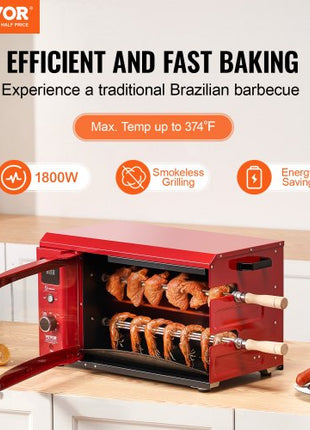 Shawarma Grill Machine, 2 Strings of Barbecue Capacity, Chicken Shawarma Cooker Machine, Electric Broiler Gyro Rotisserie Oven Doner Kebab Machine, for Home Restaurant Kitchen Parties