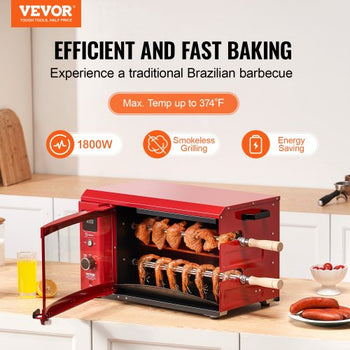 Shawarma Grill Machine, 2 Strings of Barbecue Capacity, Chicken Shawarma Cooker Machine, Electric Broiler Gyro Rotisserie Oven Doner Kebab Machine, for Home Restaurant Kitchen Parties