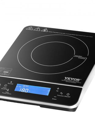 Portable Induction Cooktop, 1500W Electric Induction Burner with 9 Temperature Settings, Countertop Induction Hot Plate with 4H Timer, 24H Reservation, Child Lock, Easy to Clean, for Cooking