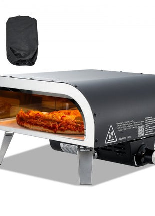 Propane Outdoor Pizza Oven, 12 Inch Gas Pizza Maker, Portable Pizza-Cooker with Thickened Pizza-Stone, Carry Bag, Pizza-Oven for Outside Backyard Patio Camping, Black