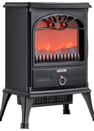22.8inch Freestanding Fireplaces, 1500W 5120BTU Portable Electric Fireplace Stove Heater, with Overheating Protection,Realistic Flames,for Living Room,Bedroom,Study,Dining Room Warmth,Black
