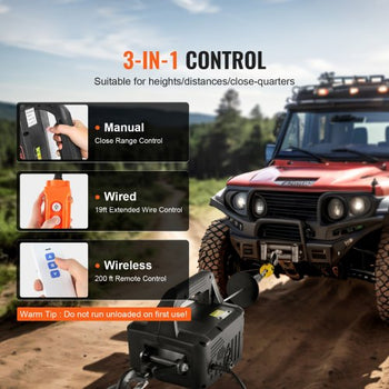 3-in-1 Electric Hoist Winch, 1100lbs 1500W Portable Power Winch Crane, 110V/120V 22.9 ft Lifting Height, 13 ft/min with Manual, Wired and Wireless Remote Control, Overload Protection