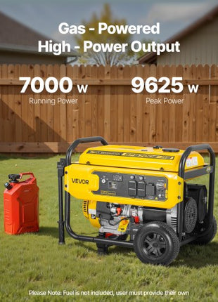 Portable Generator, 9625W Peak Watt Home Generator, Backup Generators for Home with Foldable Handle, Electric Start, Gas Powered, CO Sensor, RV & Emergency Ready 30A & 20A Outlets, AVR