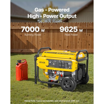 Portable Generator, 9625W Peak Watt Home Generator, Backup Generators for Home with Foldable Handle, Electric Start, Gas Powered, CO Sensor, RV & Emergency Ready 30A & 20A Outlets, AVR