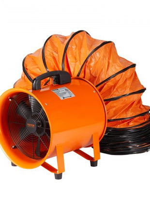 Portable Ventilator, 12 inch Heavy Duty Cylinder Fan with 16.4ft Duct Hose, 585W Strong Shop Exhaust Blower 3198CFM, Industrial Utility Blower for Sucking Dust, Smoke, Smoke Home/Workplace