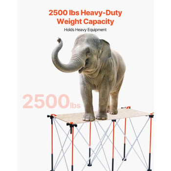 Portable Folding Workstand, 4.15 x 2.18 ft Collapsible Workbench, 2500 lbs Weight Capacity, No Assembly Foldable Work Stand with Storage Bag, Table Top NOT Included, for Garage Workshop Outdoor