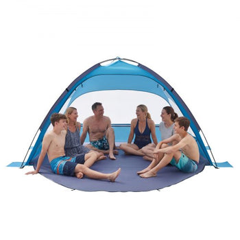 Beach Tent Sun Shelter for 6 Person, UPF 50+ Protection, Portable Sun Shade Canopy with Carrying Bag & Sand Pockets, Lightweight and Easy Setup Beach Umbrella for Camping Fishing Outdoor Picnic