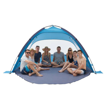 Beach Tent Sun Shelter for 8 Person, UPF 50+ Protection, Portable Sun Shade Canopy with Carrying Bag & Sand Pockets, Lightweight and Easy Setup Beach Umbrella for Camping Fishing Outdoor Picnic