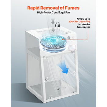 Laminar Flow Hood, 20.08 x 20.47 x 23.62 inch Working Area Portable Clean Room, Meets ISO Class 5 Clean Room Standards, with HEPA-14 Filter and G1 Pre-Filter, for Medical and Laboratory Use
