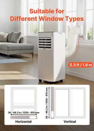 Portable Air Conditioner, 10000 BTU ASHRAE (6000 BTU SACC) 3-in-1 Standing Cooling Ac Unit, with LED Touch Panel & Remote Control, 24h Timer, Cooling, Dehumidifier, Fan for Room Indoor, White