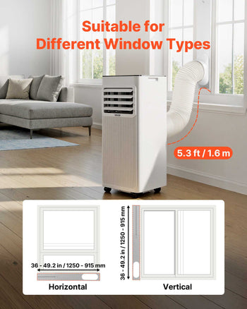 Portable Air Conditioner, 10000 BTU ASHRAE (6000 BTU SACC) 3-in-1 Standing Cooling Ac Unit, with LED Touch Panel & Remote Control, 24h Timer, Cooling, Dehumidifier, Fan for Room Indoor, White