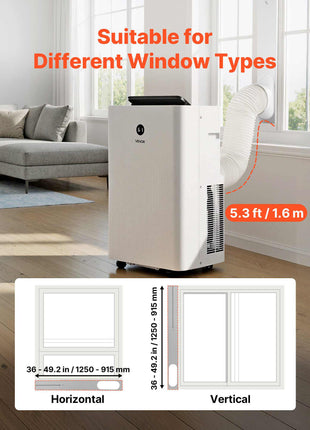 Portable Air Conditioner, 12000 BTU ASHRAE (8150 BTU SACC) 4-in-1 Standing Cooling Ac Unit, LED Touch Panel & Remote Control, 24h Timer, Cooling, Dehumidifier, Fan, Sleep Mode for Room Indoor