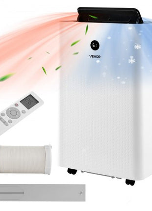 Portable Air Conditioner and Heater Combo, 14000 BTU (9800 BTU SACC) 5-in-1 Standing Cooling Ac Unit, LED Touch Panel & Remote Control, 24h Timer, Dehumidifier/Fan/Sleep Mode for Room Indoor