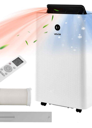Portable Air Conditioner and Heater Combo, 14000 BTU (9800 BTU SACC) 5-in-1 Standing Cooling Ac Unit, LED Touch Panel & Remote Control, 24h Timer, Dehumidifier/Fan/Sleep Mode for Room Indoor