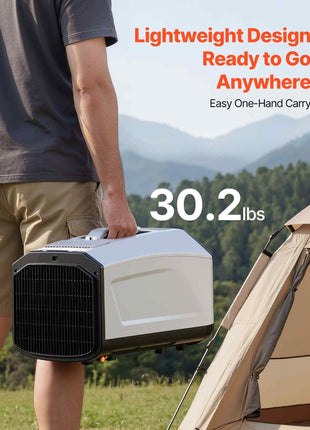 Portable Camping Air Conditioner 3050 BTU, Tent AC Unit with Hose, Remote & Touch Control, 61–90°F Adjustable, 150 m³/h High Airflow, Low Noise, Ideal for Tent. RV, Outdoor Cooling, Dark Grey