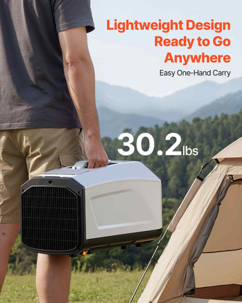 Portable Camping Air Conditioner 3050 BTU, Tent AC Unit with Hose, Remote & Touch Control, 61–90°F Adjustable, 150 m³/h High Airflow, Low Noise, Ideal for Tent. RV, Outdoor Cooling, Dark Grey
