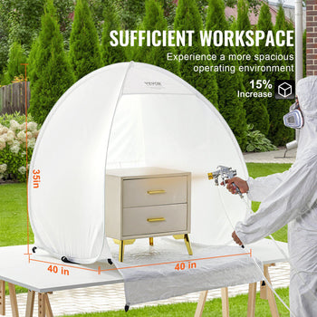 Spray Paint Shelter, 40 x 35 x 40 in Pop-Up Portable Spray Paint Tent with Built-In Floor, Exhaust Window and Storage Bag, Foldable Paint Booth for Furniture, DIY Hobby Tool Painting Station