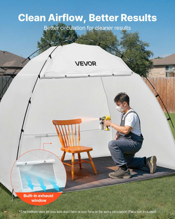 Portable Paint Booth Tent, 91.7 x 67.7 x 74.8 inch Painting Tent Station, Spray Shelter with Built-in Floor & Mesh Screen, Large Space, Oxford Spray Painting Tents for Cupboard, Chairs, Tables