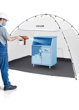 Portable Paint Booth Tent, 115.35 x 90.55 x 74 inch Painting Tent Station, Spray Shelter with Built-in Floor & Mesh Screen, Large Space, Oxford Spray Painting Tents for Cupboard, Chairs, Tables