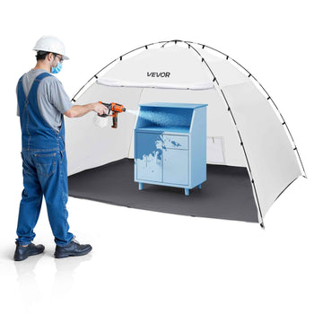 Portable Paint Booth Tent, 115.35 x 90.55 x 74 inch Painting Tent Station, Spray Shelter with Built-in Floor & Mesh Screen, Large Space, Oxford Spray Painting Tents for Cupboard, Chairs, Tables