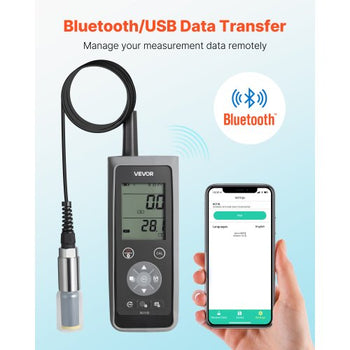 Dissolved Oxygen Meter, 0.0-50.0 mg/L Measurement Range, Portable Dissolved Oxygen Tester Kit with 13.1 ft Electrode Cable, Bluetooth/USB Data Transfer, 750 Data Sets Storage, DO Meter for Ponds