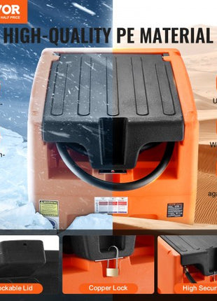 Portable Diesel Tank, 48 Gallon, 10.6GPM Flow Rate, Diesel Fuel Tank with 12V Electric Transfer Pump, 13.1 ft Hose, Auto Fueling Nozzle, Diesel Transfer Tank for Easy Fuel Transportation, Orange