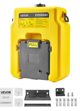 Portable Eye Wash Station 14 Gal, OSHA-Approved Eyewash Station Wall-Mounted/On Flat Surface, Emergency Eye Wash Unit with 2 Sprays, First Aid Eyewash Units for Schools, Labs, Factories, Yellow