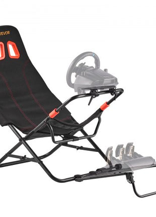 Portable Racing Wheel Stand, Foldable & Adjustable Steering Sim Wheel Stand, 18.5 in Seat Inner Width, Compatible with Logitech G923/G920/G29, Thrustmaster T248P, Fanatec, Hori, Mad Catz, Black