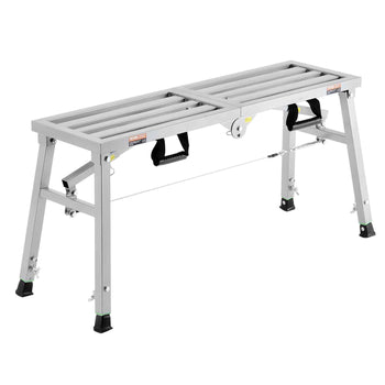 Work Platform, 3 Gear Adjustable Height, Folding Alloy Steel Step Ladder, Portable Scaffolding Platform, 400 lb Load Capacity, Non-Slip Rubber Feet, Drywall Painting Stool, for Cleaning &Washing