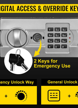 Digital Depository Safe 1.7 Cubic Feet Made of Carbon Steel Electronic Code Lock Depository Safe with Deposit Slot with Two Emergency Keys Depository Box for Home Hotel Restaurant and Office