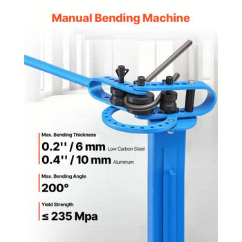 Manual Bending Machine with 14 Bending Dies, 200° Heavy-Duty Bending Tool for Copper Aluminum Iron Pipes, Ideal for HVAC Air Conditioning Refrigerator Auto Repair