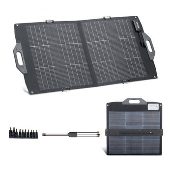 100W Bifacial Solar Panel, 16BB N-Type Foldable Monocrystalline Solar Panel Charger 24% Efficiency, Portable with MC4 Output, USB-A (QC3.0), Type-C & DC Ports for Power Stations Camping Hiking