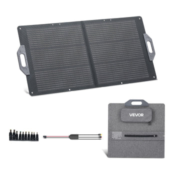 100W Foldable Solar Panel, 24% High-Efficiency Portable Monocrystalline Solar Panel Charger with MC4 Output, USB-A, Type-C & DC Ports, IP65 Waterproof for Power Stations, Camping, Hiking Trips