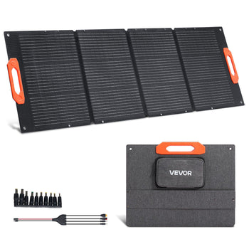 150W Foldable Monocrystalline Solar Panel, 23% Efficiency Portable ETFE Mono Solar Panel Charger with MC4 Output, Type-C, QC3.0 USB & DC Ports, IP67 Waterproof for Power Stations Camping Hiking