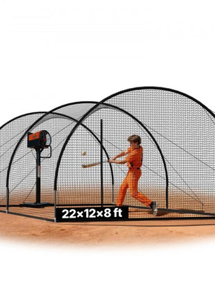 Baseball Batting Cage, 22.2 x 12.1 x 7.9 FT Freestanding Portable Batting Cage, Hitting Cages with 4-Ply Knotless Polyester & Pitching Machine Opening, Battings Cages Netting for Indoor Outdoor
