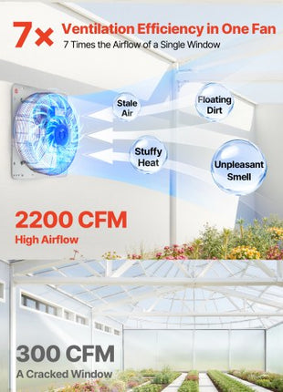 18 inch Shutter Exhaust Fan, Wall Mounted Attic Vent Fan with 2200 CFM Airflow, AC Motor, Heavy-duty Steel Construction, Low Noise for Shed, Garage, Greenhouse Ventilation Cooling, Silver