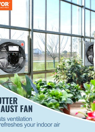 16'' Shutter Exhaust Fan, High-speed 2000 CFM, Aluminum Wall Mount Attic Fan with AC-motor, Ventilation and Cooling for Greenhouses, Garages, Sheds, Shops, FCC